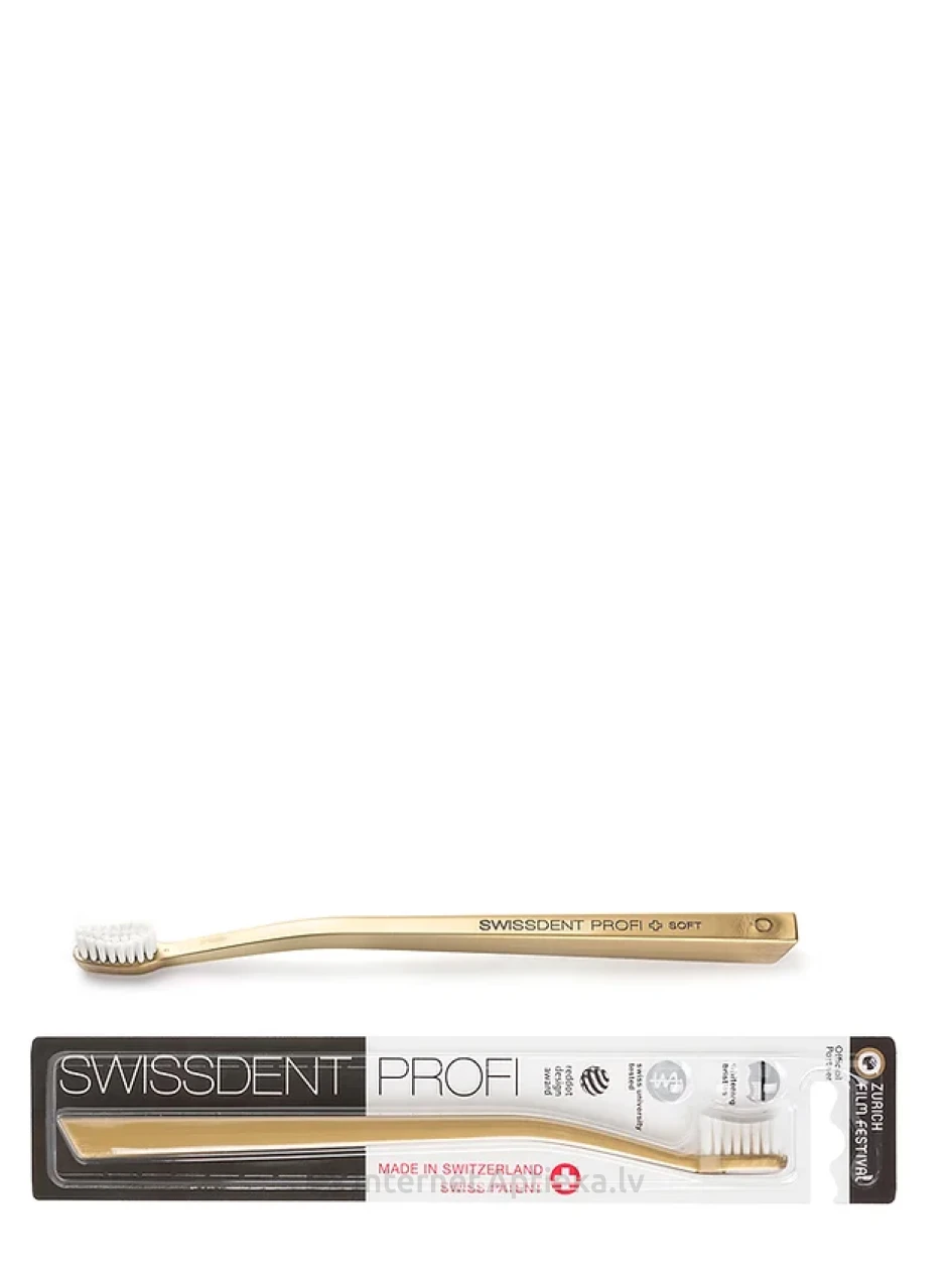 Swissdent Profi Whitening Mīksta zobu birste Zelta, 1 gb. | internetaptieka.lv