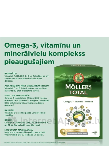 Möller’s Total zivju eļļa, 56 kapsulas | internetaptieka.lv