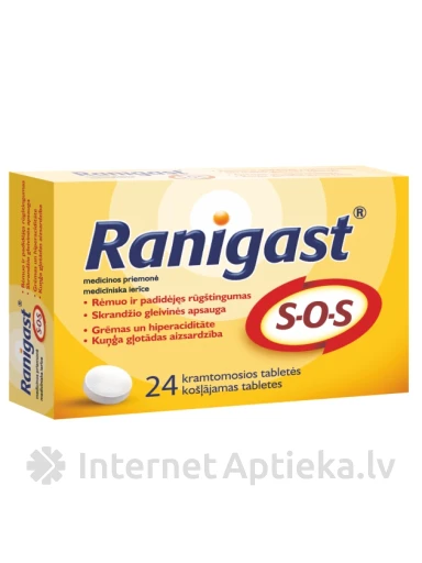 Ranigast SOS košļājamās tabletes, 24 gb | internetaptieka.lv