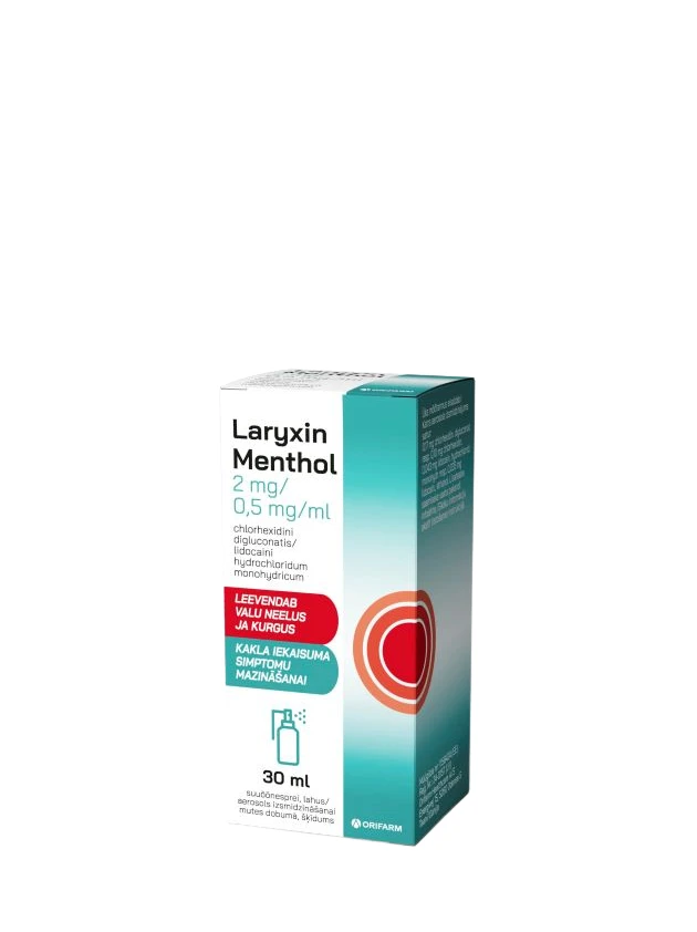 Laryxin Menthol 2 mg/0,5 mg/ml aerosols izsmidzināšanai mutes dobumā, šķīdums