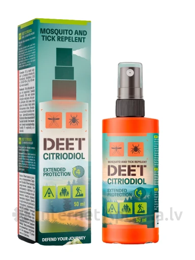 DEET 15 + CITRIODIOL 15 Спрей-репеллент от насекомых, 50 мл | internetaptieka.lv