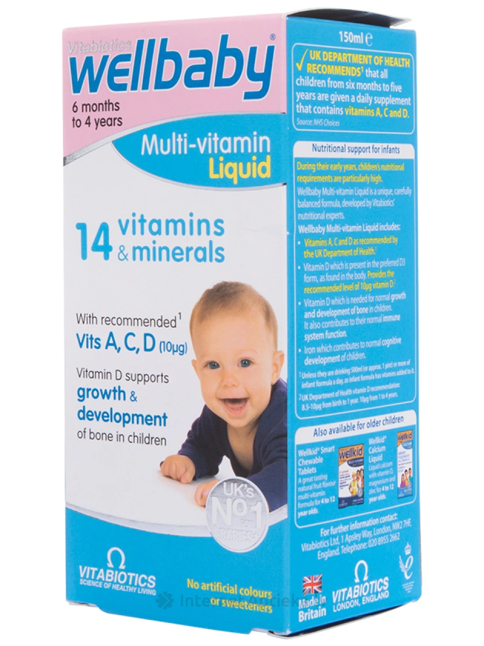 Vitabiotics WellBaby sīrups bērniem no 4 mēn., 150 ml | internetaptieka.lv