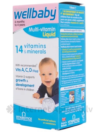 Vitabiotics WellBaby sīrups bērniem no 4 mēn., 150 ml | internetaptieka.lv