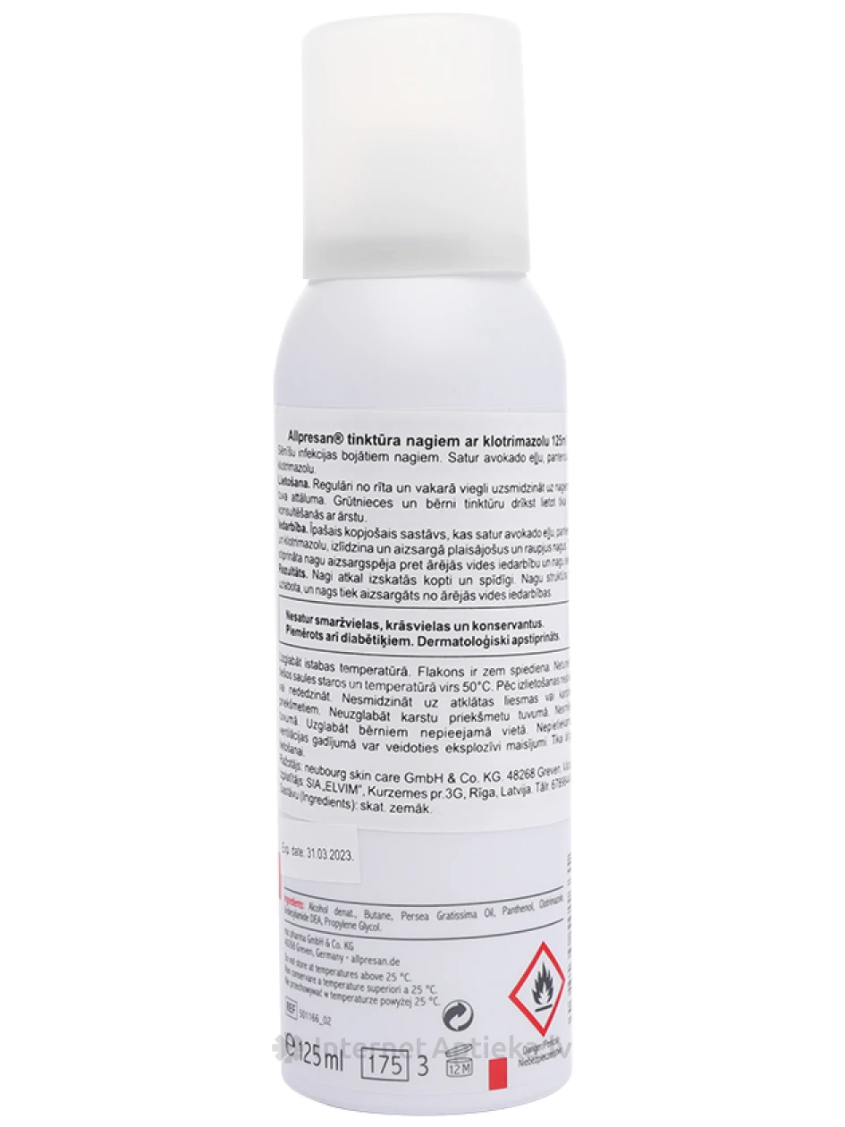 Allpresani küünetinktuur klotrimasooliga, 125 ml | internetaptieka.lv