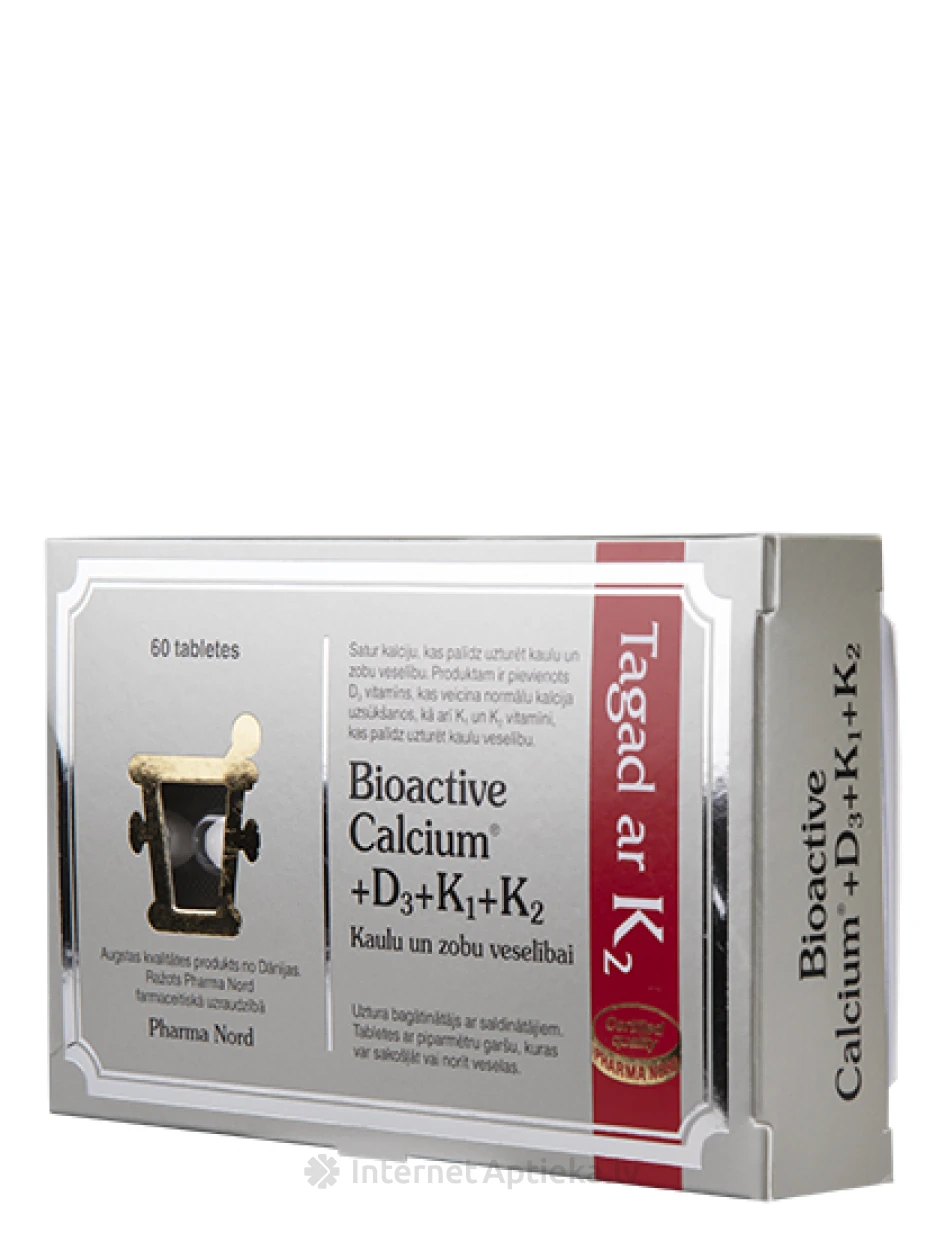 BioActive Ca + D3 + K1 + K2, 60 tabletti | internetaptieka.lv