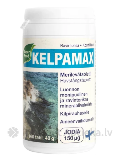 Kelpamax merevetikatabletid loodusliku joodiga, 120 tabletti | internetaptieka.lv