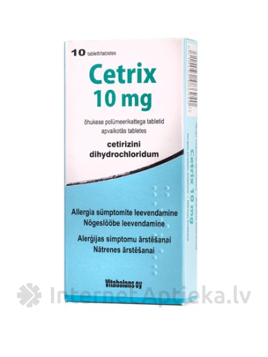 Cetrix 10 mg, 10 tabletes | internetaptieka.lv