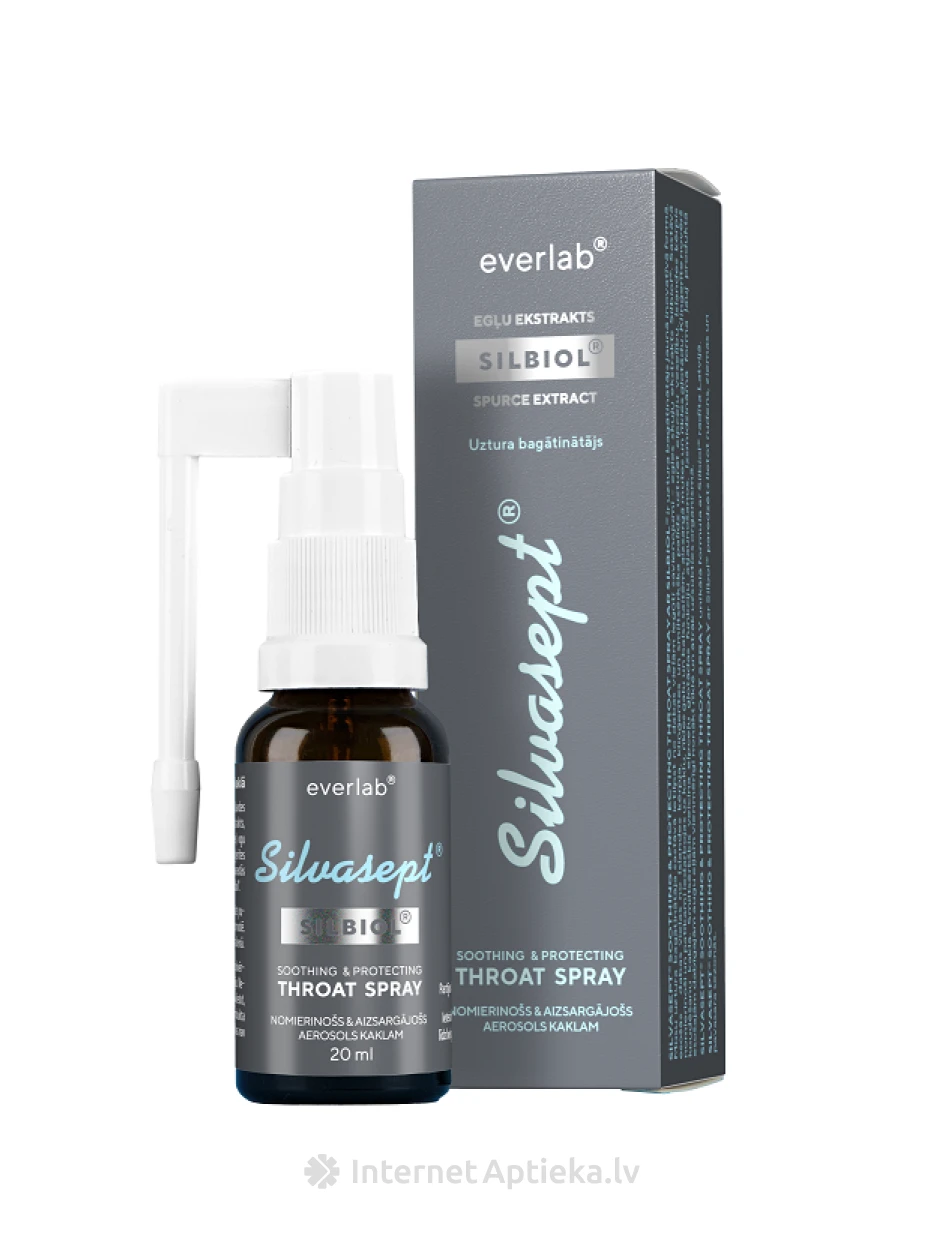 Silvasept Biolat Nomierinošs & aizsargājošs sprejs kaklam, 20 ml | internetaptieka.lv