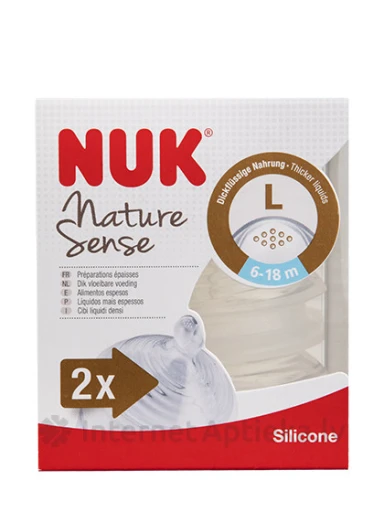 Nuk Nature Sense pudeli lutt pudrule 6-18m, 2 tk. | internetaptieka.lv
