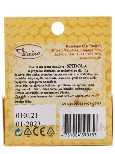 Deiro Spīdola мазь из пчелиного воска, 10 г | internetaptieka.lv
