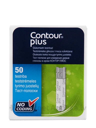 Contour Plus Тест-полоски, 50 шт. | internetaptieka.lv