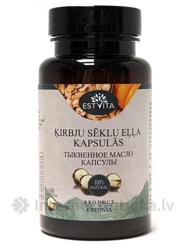 Ķirbju sēklu eļļa 300 mg, 100 kapsulas | internetaptieka.lv