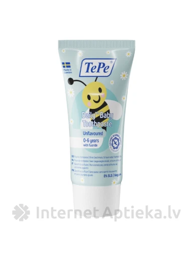 TePe DAILY BABY hambapasta, lastele vanuses 0-6 eluaastat, ilma maitseta, 50 ml | internetaptieka.lv