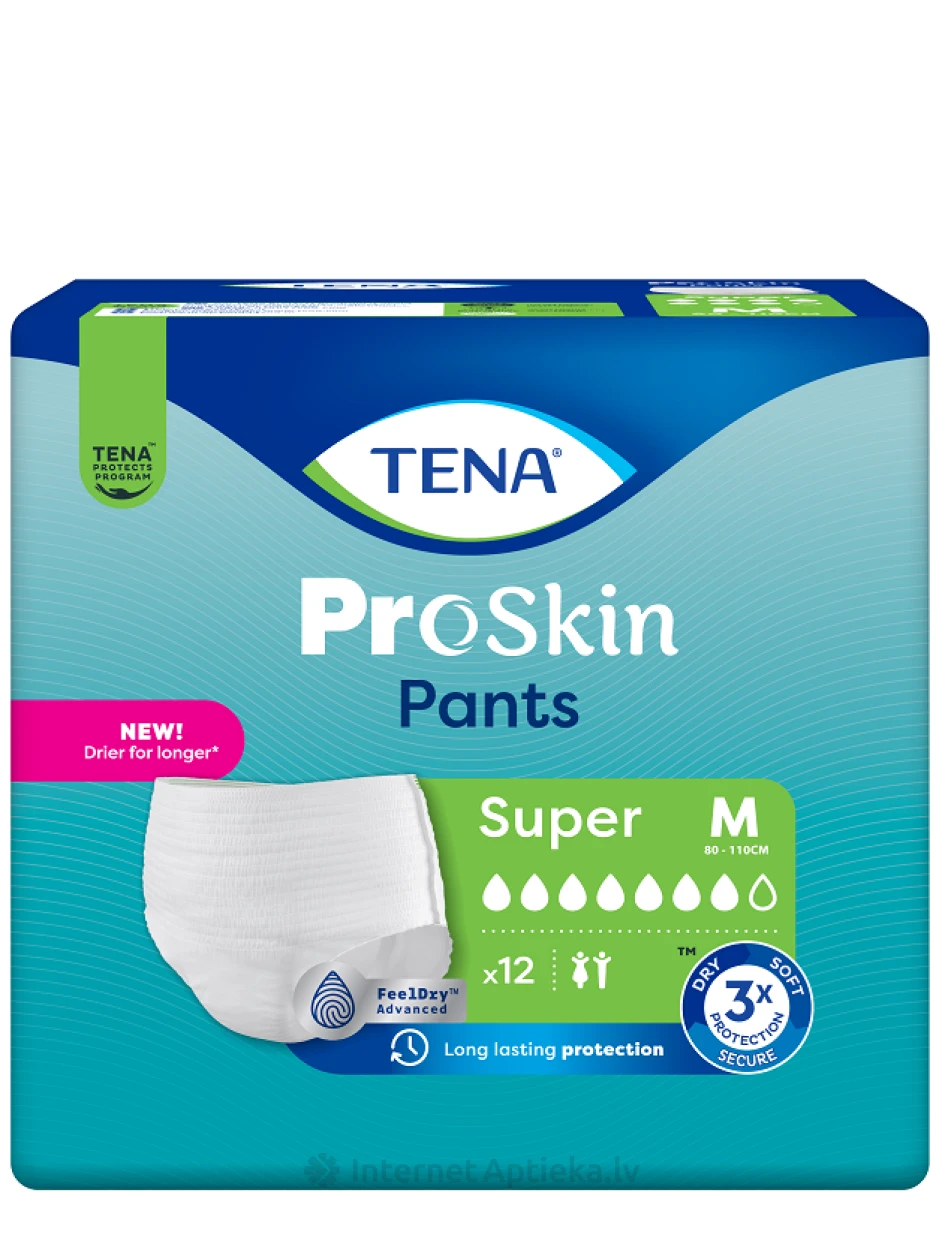 Tena Pants Super подгузники-трусы для взрослых, M, 12 шт. | internetaptieka.lv