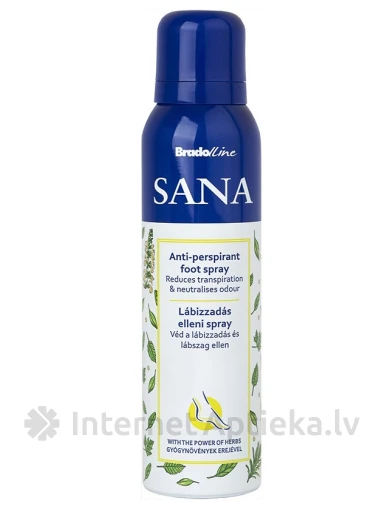 BRADOLINE Sana Kāju sprejs-antiperspirants Augu spēks, 150 ml | internetaptieka.lv
