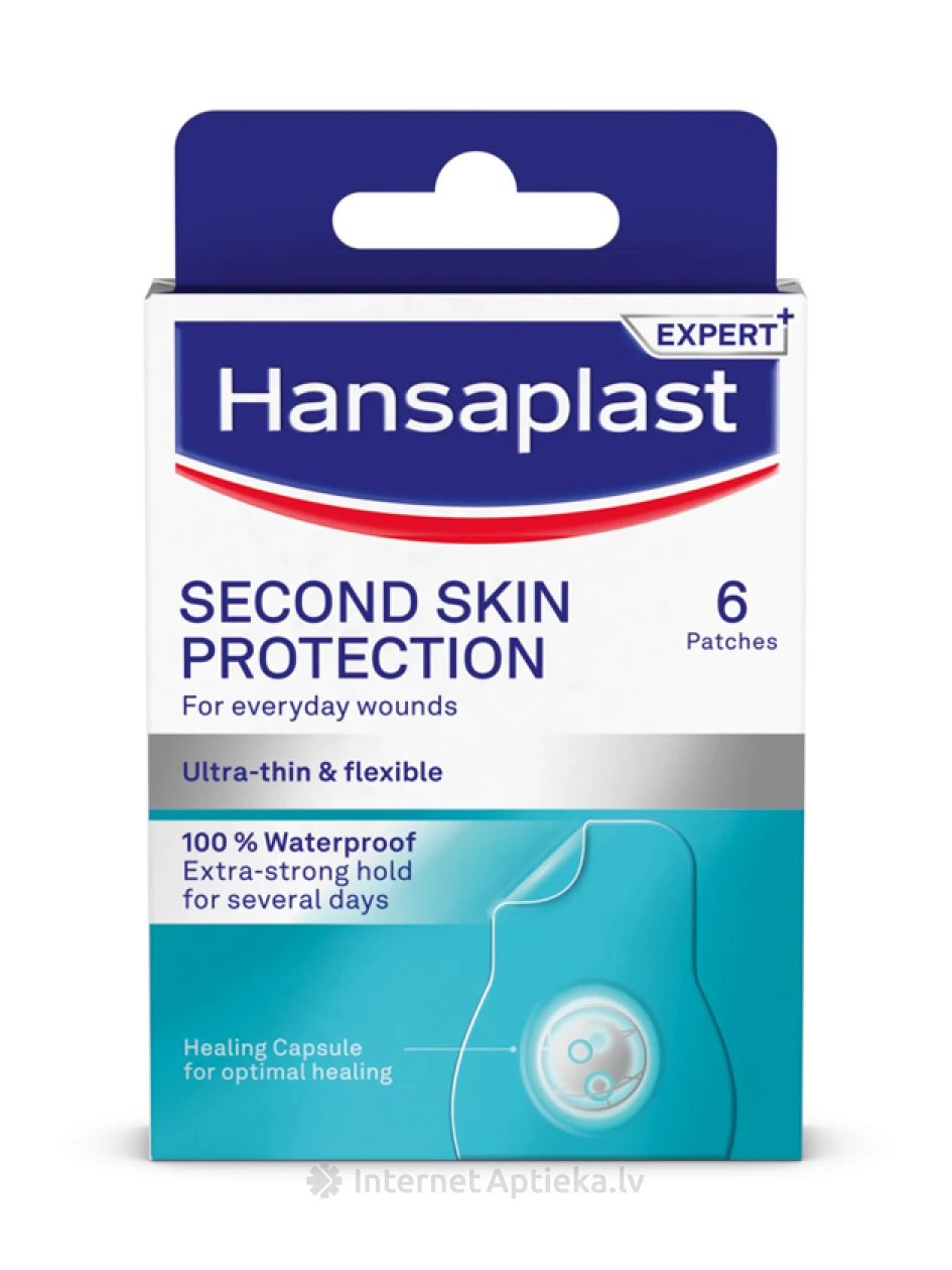 Hansaplast Second Skin Protection hüdrokolloidsed plaastrid, 6 tk. | internetaptieka.lv