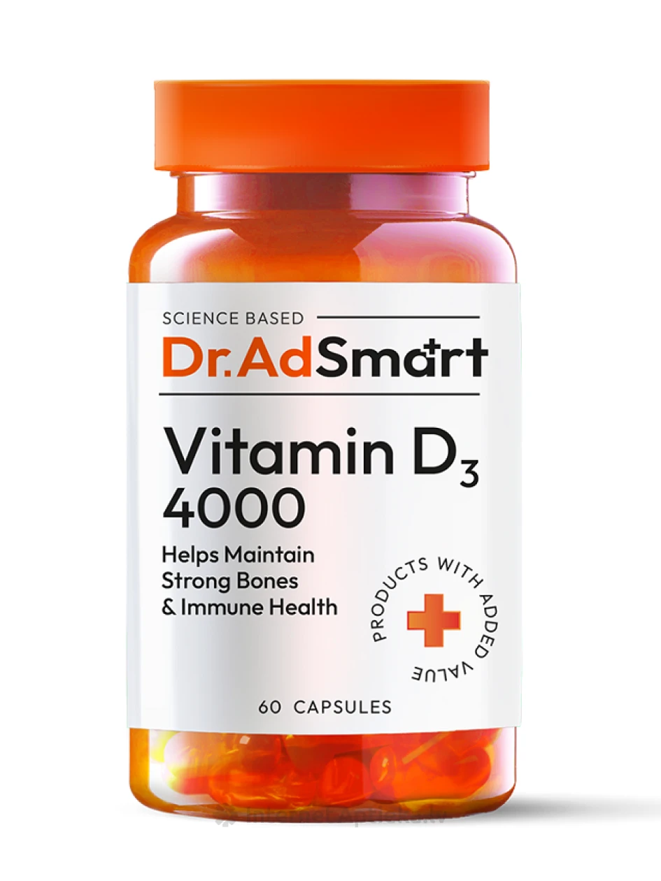 Dr. AD Smart Vitamin D3 4000 kapsulas, 60 gb. | internetaptieka.lv