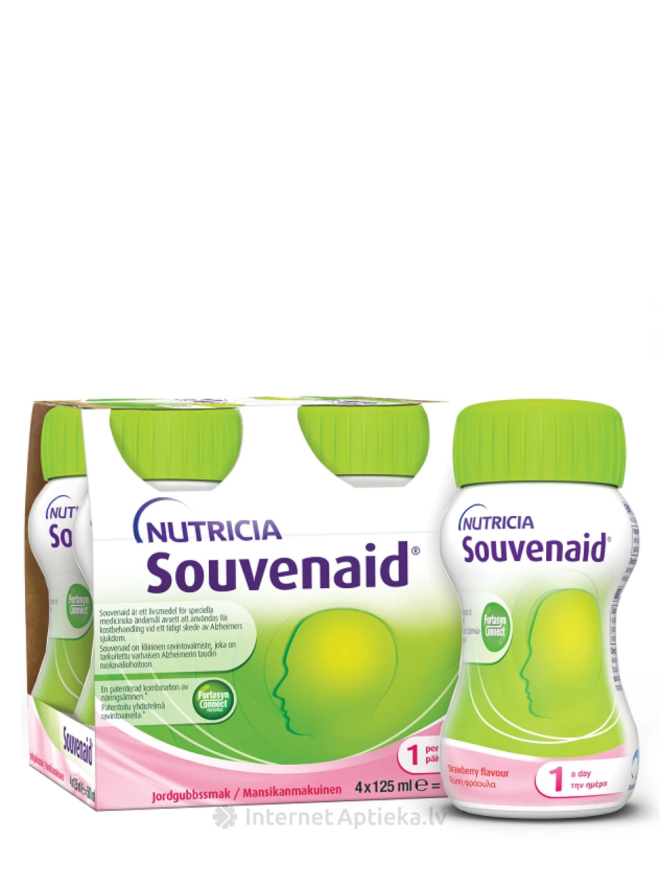 NUTRICIA Souvenaid® ar zemeņu garšu, 4*125 ml | internetaptieka.lv