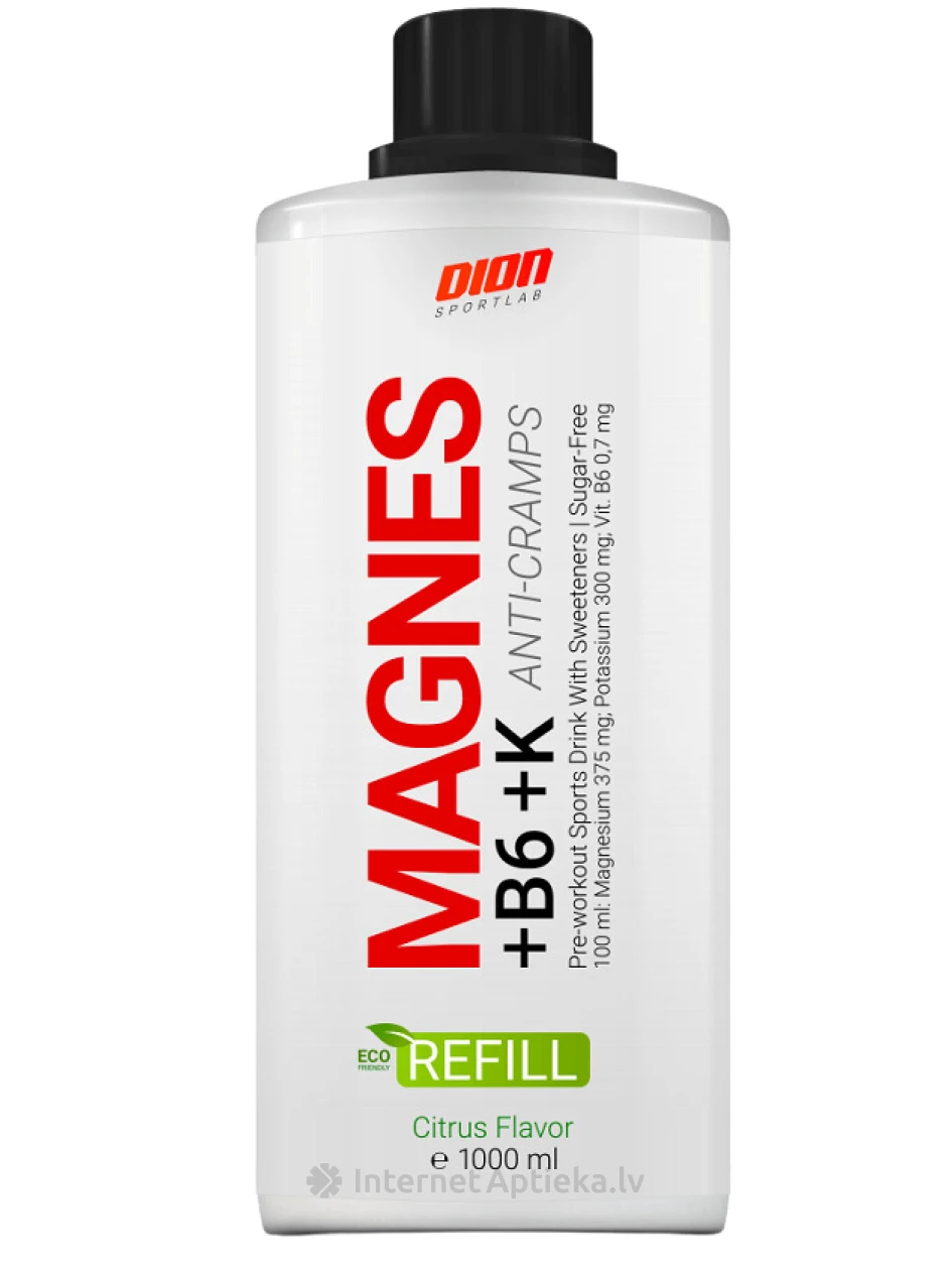Dion Sportlab Magnes+B6+K tsitruse maitsega, 1000 ml | internetaptieka.lv
