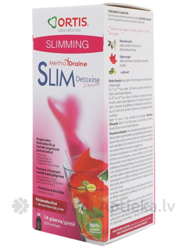 Ortis Methoddraine Detox Slim со вкусом вишни, 250 мл | internetaptieka.lv