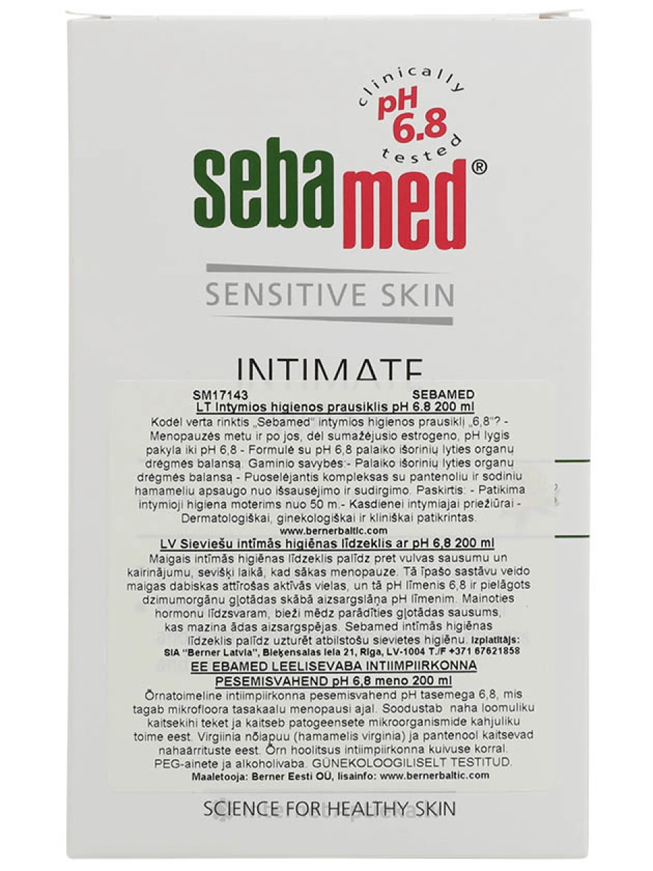 Средство женской интимной гигиены с ph 6.8, 200 мл | internetaptieka.lv