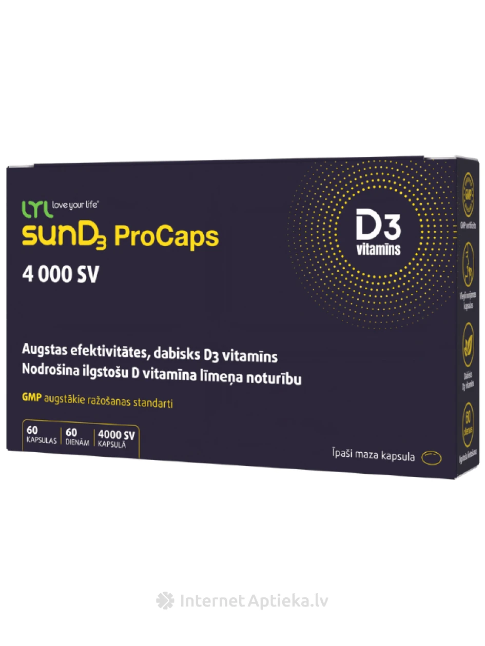 LYLsunD3 ProCaps 4000 SV, 60 kapsulas | internetaptieka.lv
