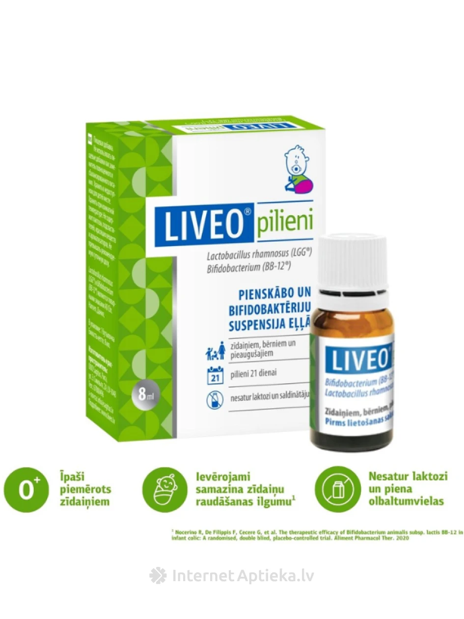 LIVEO Baby pilieni pienskābo un bifidobaktēriju suspensija eļļā, 8 ml | internetaptieka.lv