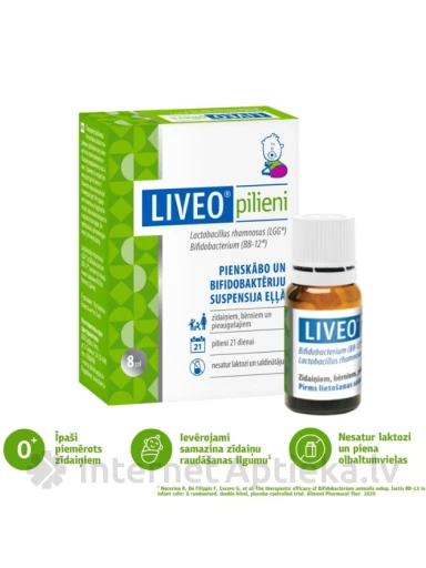 LIVEO Baby pilieni pienskābo un bifidobaktēriju suspensija eļļā, 8 ml | internetaptieka.lv