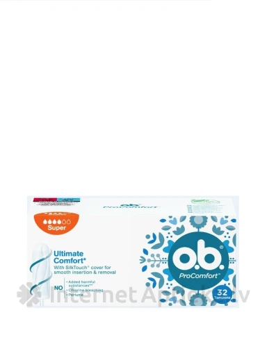 O.B. ProComfort Super тампоны, 32 шт. | internetaptieka.lv