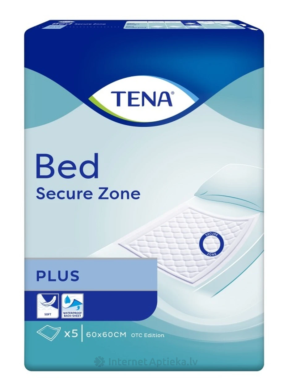 TENA Bed plus пеленки 60x60cm, 5 шт. | internetaptieka.lv