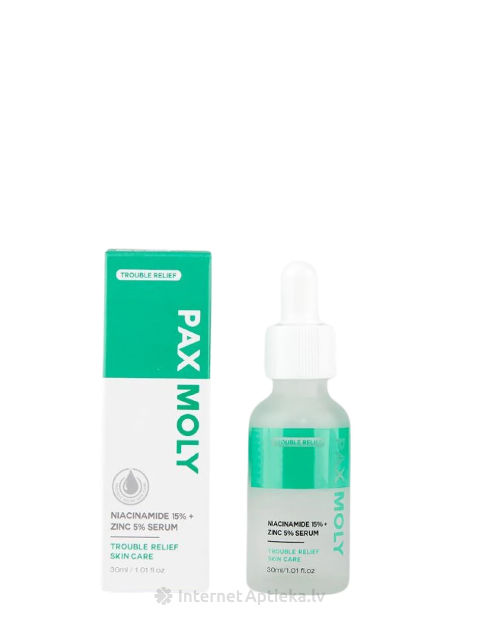 PAX MOLY Niatsiinamiid 15% + Tsink 5% seerum, 30 ml | internetaptieka.lv