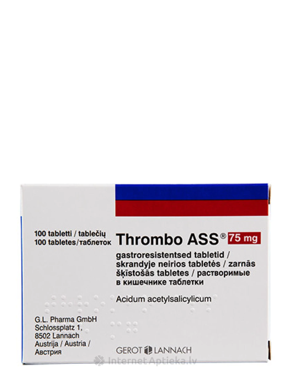Thrombo ASS 75 mg, 100 tabletes | internetaptieka.lv