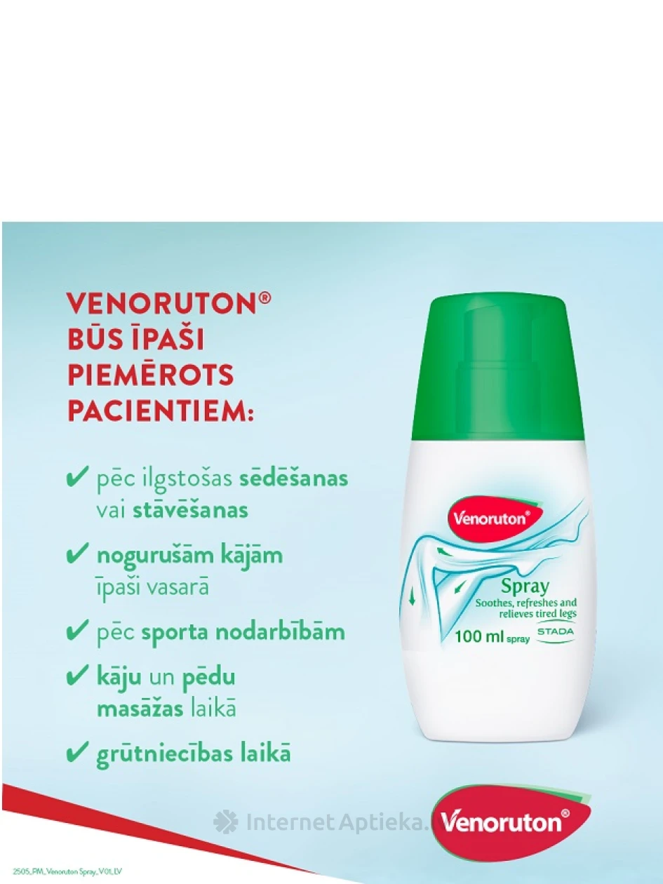 Venoruton спрей, 100 мл | internetaptieka.lv