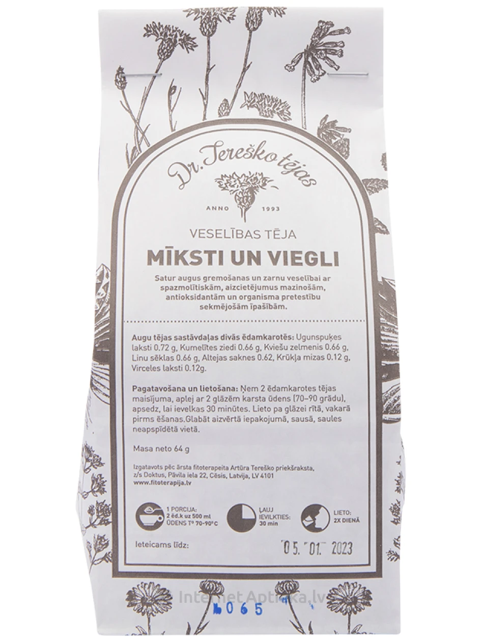 Dr. Tereško чай легко и мягко, 90 г | internetaptieka.lv