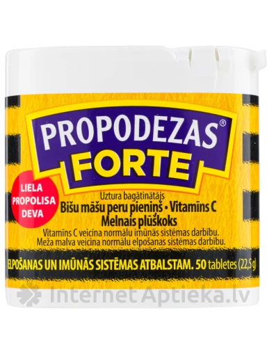 Propodezas Forte ar propolisu, 50 пастилки | internetaptieka.lv