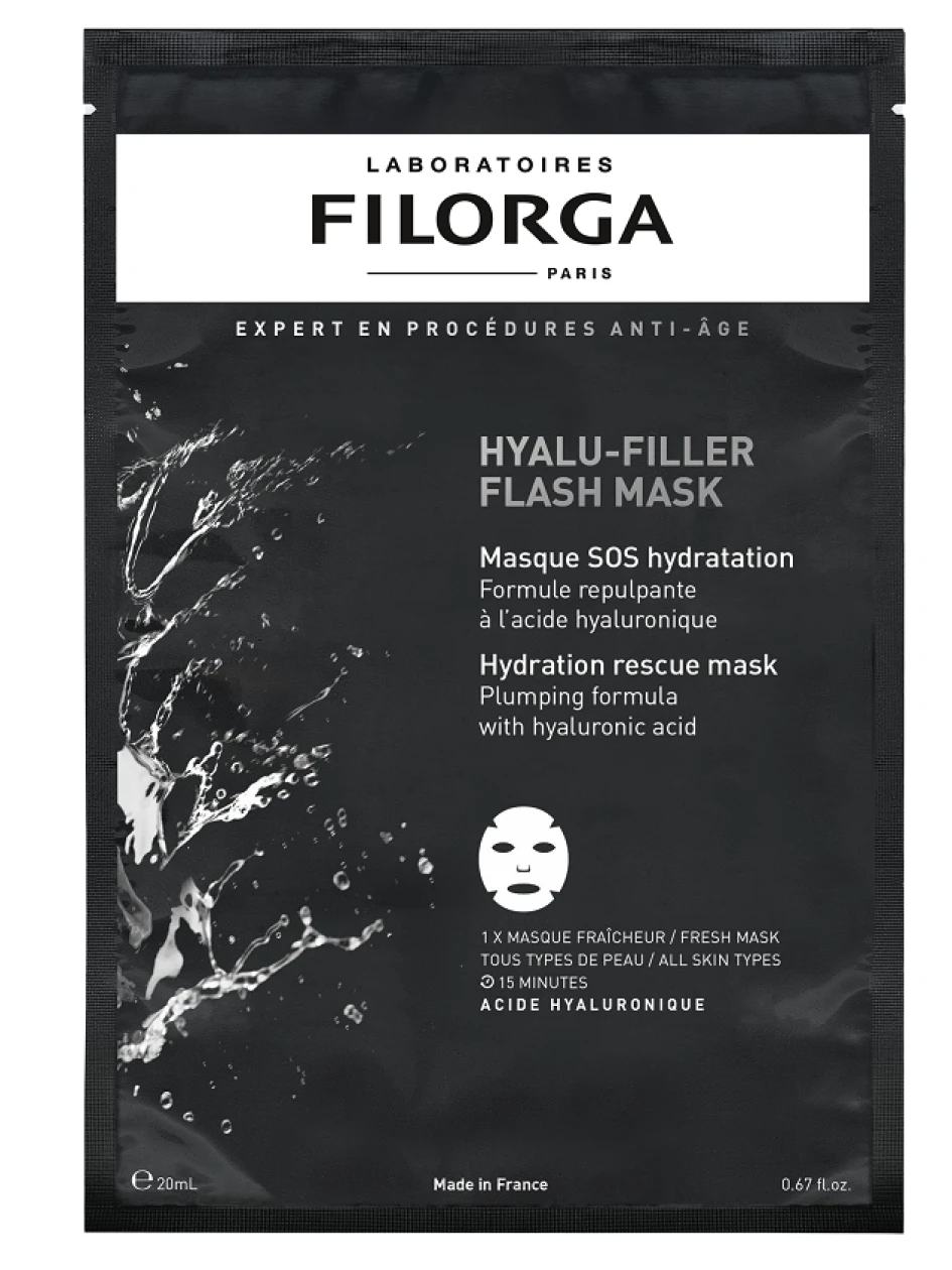 FILORGA HYALU-FILLER FLASH MASK lokšņu sejas maska nobriedušai un dehidrētai ādai | internetaptieka.lv