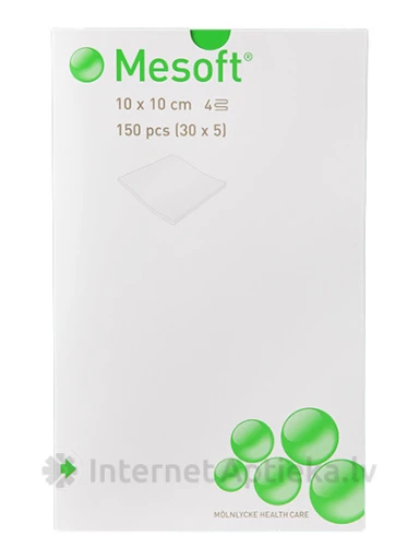 Mesoft sterilas ķirurģiskās salvetes 10 x 10 cm, 150 gb. | internetaptieka.lv