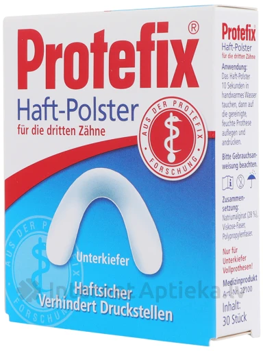 Protefix Half-Polster UK proteesifiksaator alalõualuule, 30 tk. | internetaptieka.lv