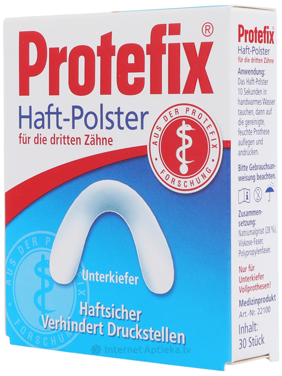 Protefix Half-Polster UK protēzu fiksators apakšžoklim, 30 gb. | internetaptieka.lv