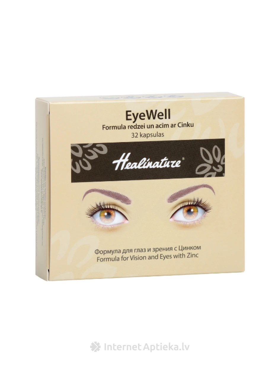 Healinature EyeWell Formula ar cinku redzei un acīm, 32 kapsulas | internetaptieka.lv