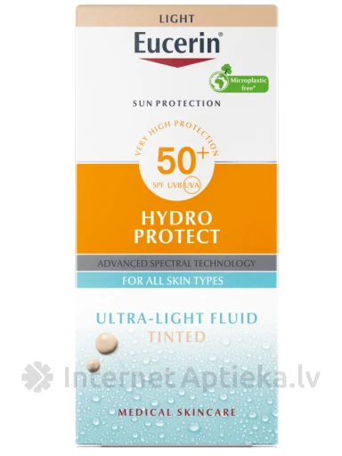 Eucerin® Sun Hydro Protect viegls fluīds ar toni sejas aizsardzībai SPF50+, 50 ml | internetaptieka.lv