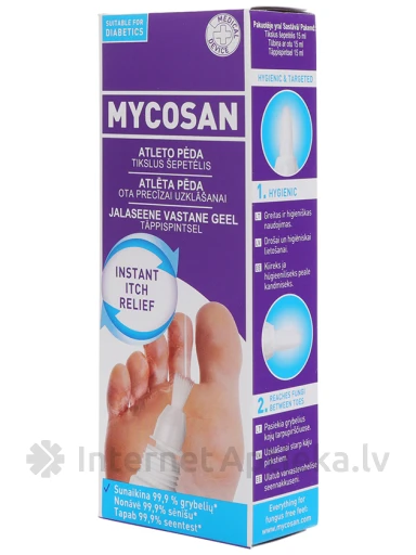 Mycosan противогрибковый гель для кожи стоп, 15 мл | internetaptieka.lv