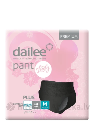 DAILEE Pant Lady Premium Plus imavad püksid (mustad) M 80-120 cm 6 tilka, 15 tk. | internetaptieka.lv