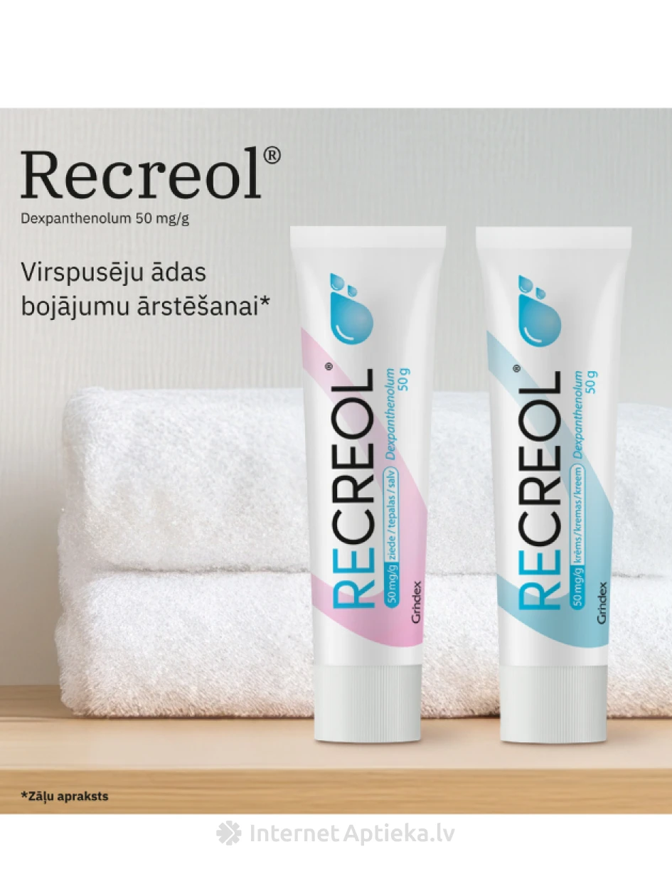 Recreol 5% kreem, 50 g | internetaptieka.lv