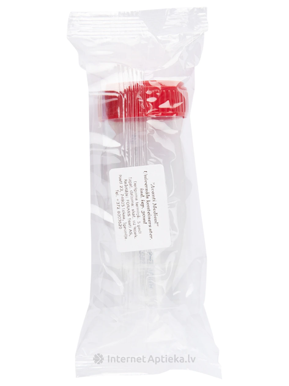 Konteiners universāls - sterils (individuālā iepakojumā), 30 ml | internetaptieka.lv