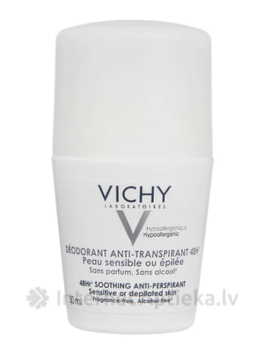 Vichy dezodorants ar rullīti jūtīgai ādai, 50 ml | internetaptieka.lv