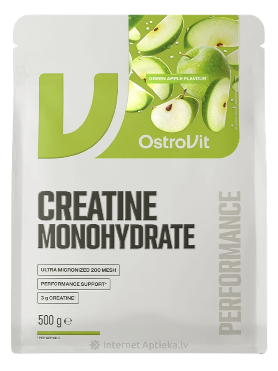 OstroVit Creatine Monohydrate Pulveris (green apple, sport blue), 500 g | internetaptieka.lv