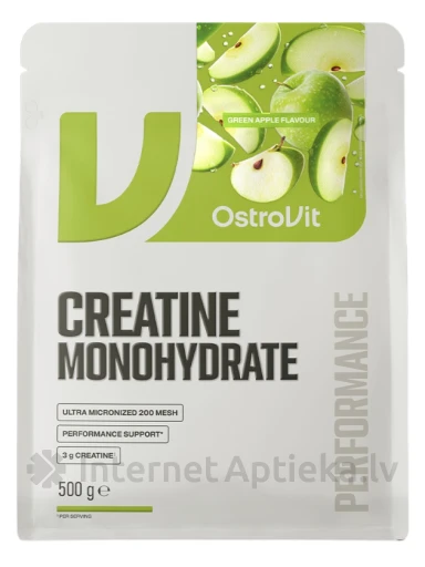 OstroVit Creatine Monohydrate Pulveris (green apple, sport blue), 500 g | internetaptieka.lv