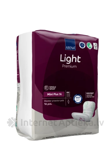 ABENA Light Mini Plus 1A Premium anatomiskie ieliktnīši, 16 gb. | internetaptieka.lv