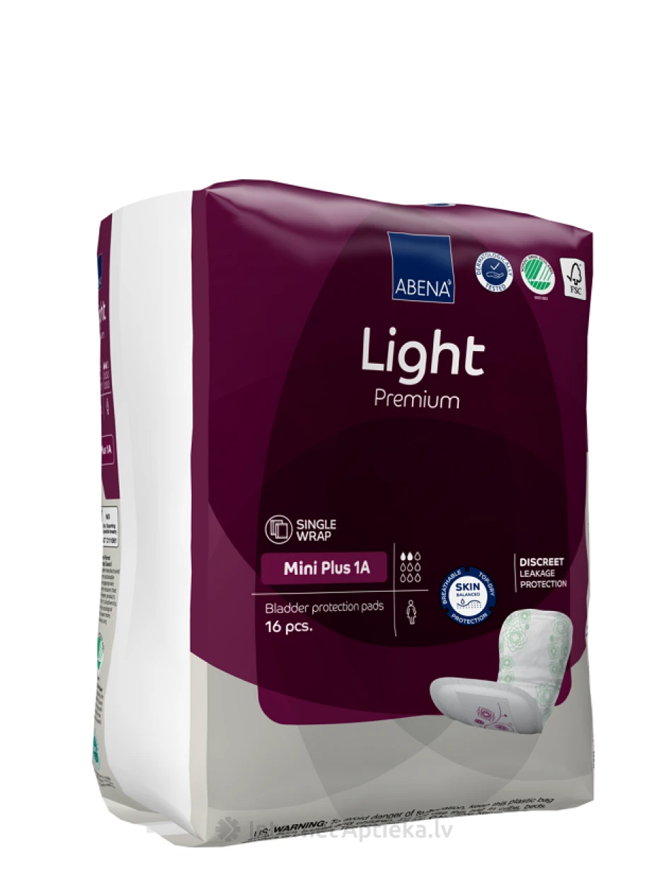 ABENA Light Mini Plus 1A Premium anatomiskie ieliktnīši, 16 gb. | internetaptieka.lv